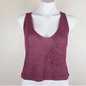 Illa Illa Cropped Knit Purple Tank